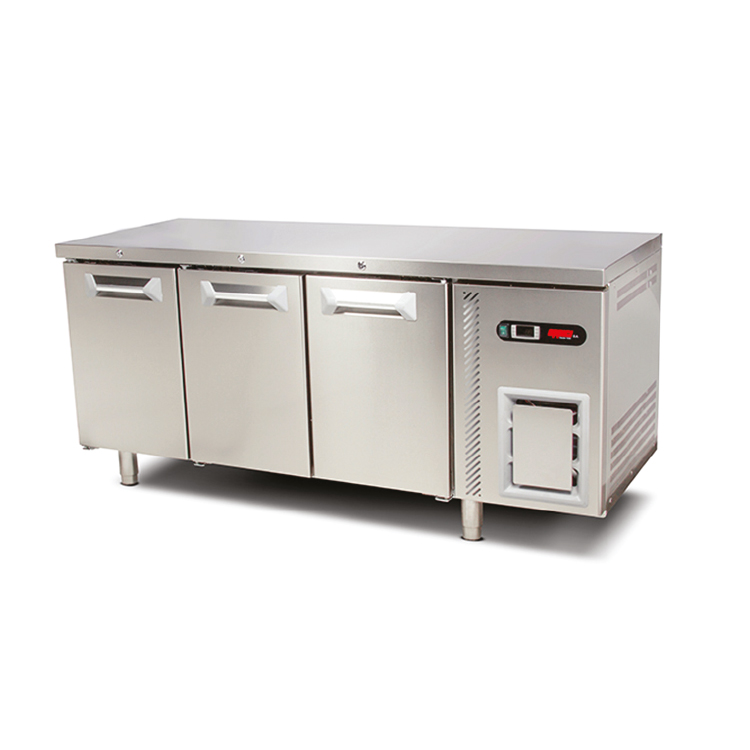 Oppici Mesón Refrigerado 390L, 3 Puertas. Full Inox. 304 - A Pedido 1 Mesón Refrigerado 390L