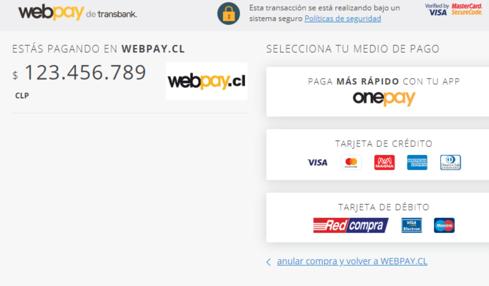 Oppici Webpay 4 Oppici paso 4
