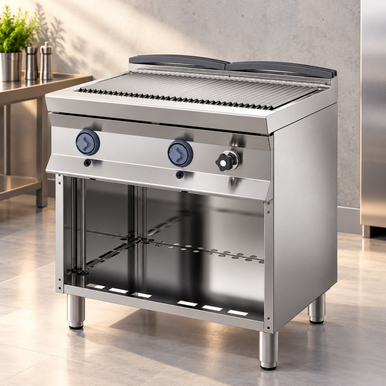 Oppici Anafe Italiano Parrilla a Gas con Gabinete - Línea 900 1 Anafe Italiano Parrilla a Gas con Gabinete - Línea 900