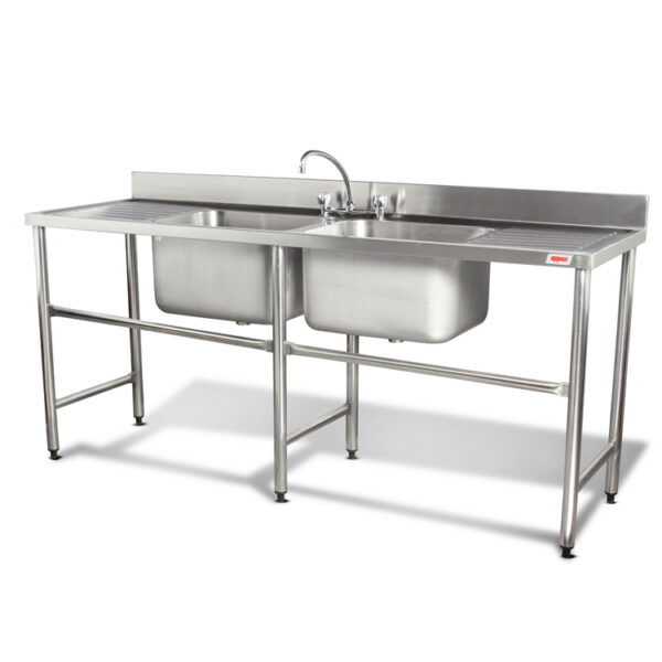Lavadero 2 Tazas y 2 Secadores Acero Inox 304 -Línea Europea