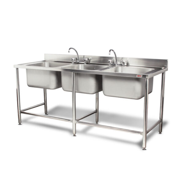 Lavafondos 3 Tazas 50x50x30cm Full Inox 304 Perfíl Cuadrado - A Pedido
