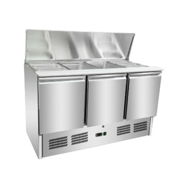 Salsera Refrigerada  136cm con Tapa Full Inox 304 - Estático
