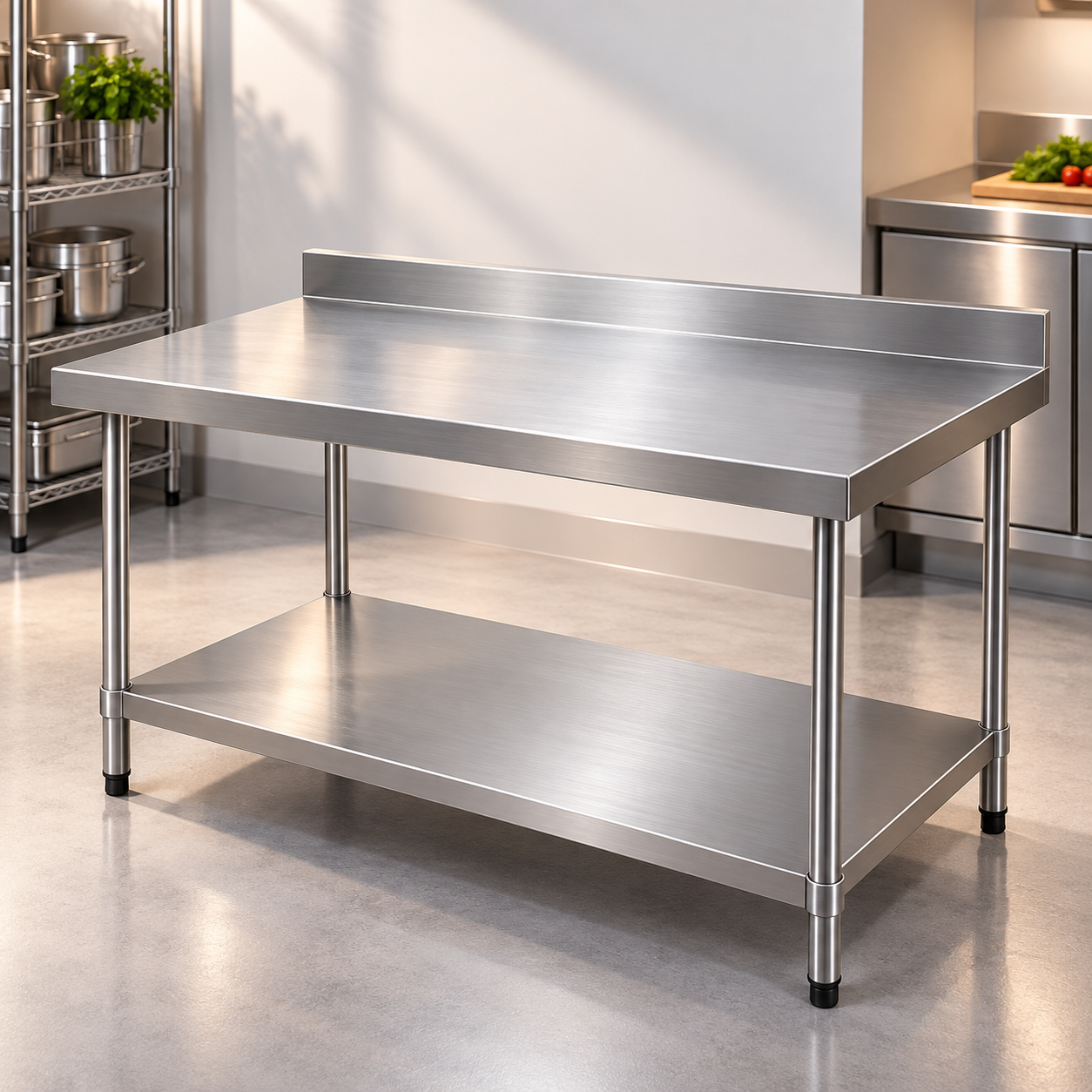 Oppici Mesón De Trabajo Mural 120cm Inox. Línea Rímini (requiere armado) 1 Mesón De Trabajo Mural 120cm Inox. Línea Rímini (requiere armado)