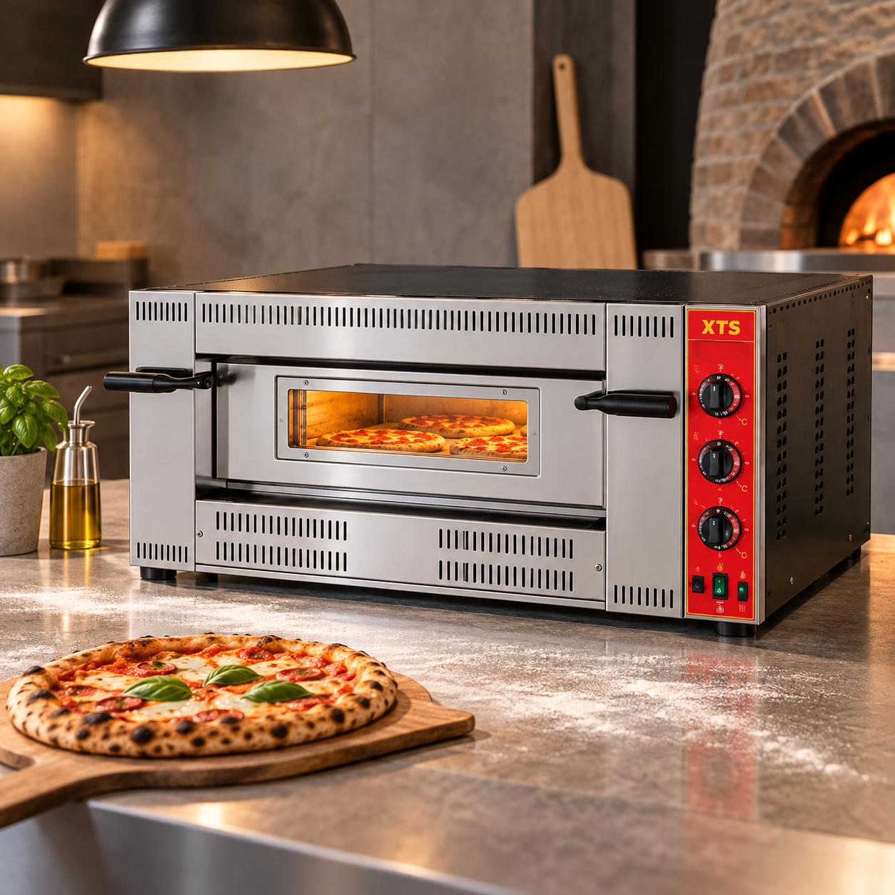 Oppici Horno Pizzero Italiano a gas para 4 Pizzas de 30cm 1 Horno Pizzero Italiano a gas para 4 Pizzas de 30cm